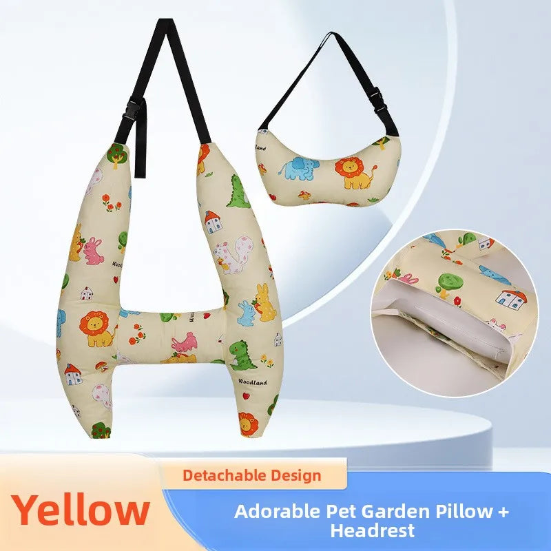 Children's Car Headrest  Cuion Long Distance Travel Se Ne Support Pillow Ba  Hable Sp Wool Filling