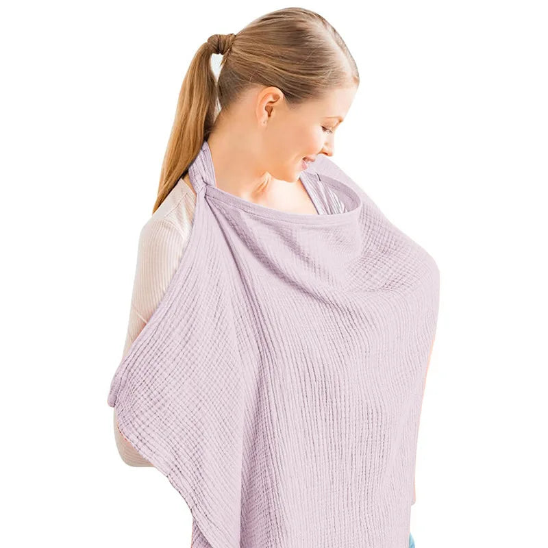 Soft 100% Cotton Breathable Nursing Covers Muslin Nursing Cover Apron for Mom Privacy Breastfeeding Stroller Cover Accessories