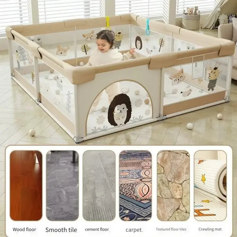 Parc pour bébé avec tapis – Parc de jeu sécurisé en filet pour les tout-petits