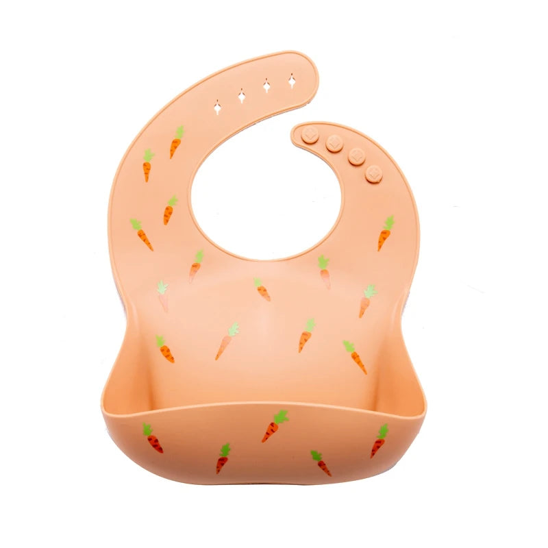 Baby Waterproof Bibs Toddler Silicone Bibs Cute Bowknot Aprons Kids Bib Girl Boy Adjustable Soft Silicone Bib Baby Feeding