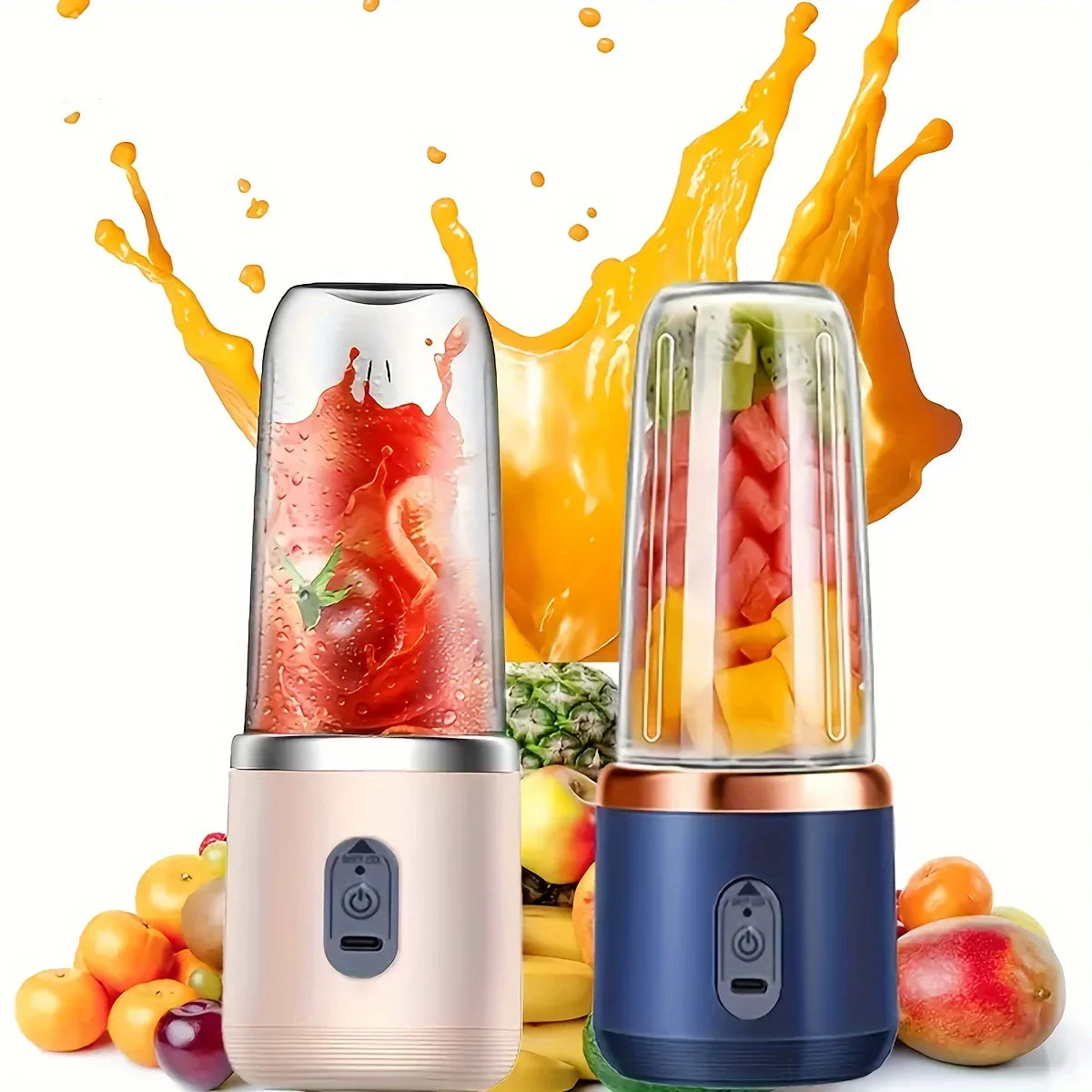 1PC Small juicer, small portable fruit juicer with rechargeable juice cup, two-in-one portable blender and water bottle,