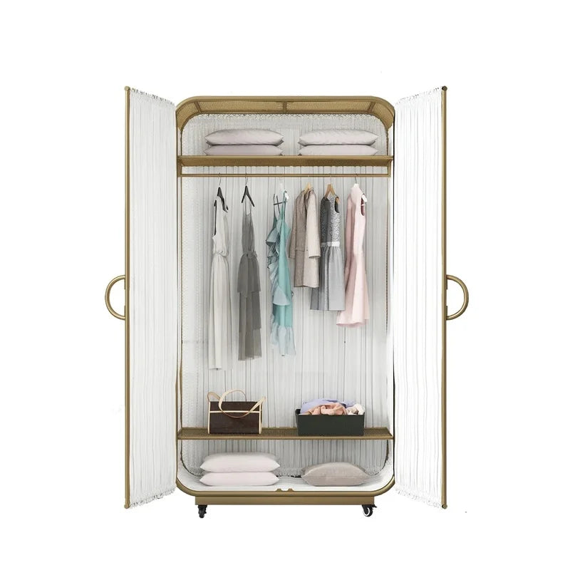 Modern Minimalist Wardrobe Organizer Storage Cube for Bedroom, Baby, and Home Furniture - Armable Metal Design