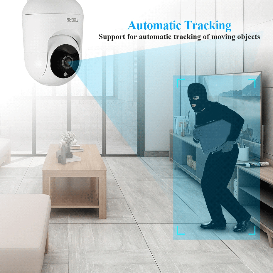 Caméra de maison intelligente WiFi IP Fuers 5MP avec suivi IA
