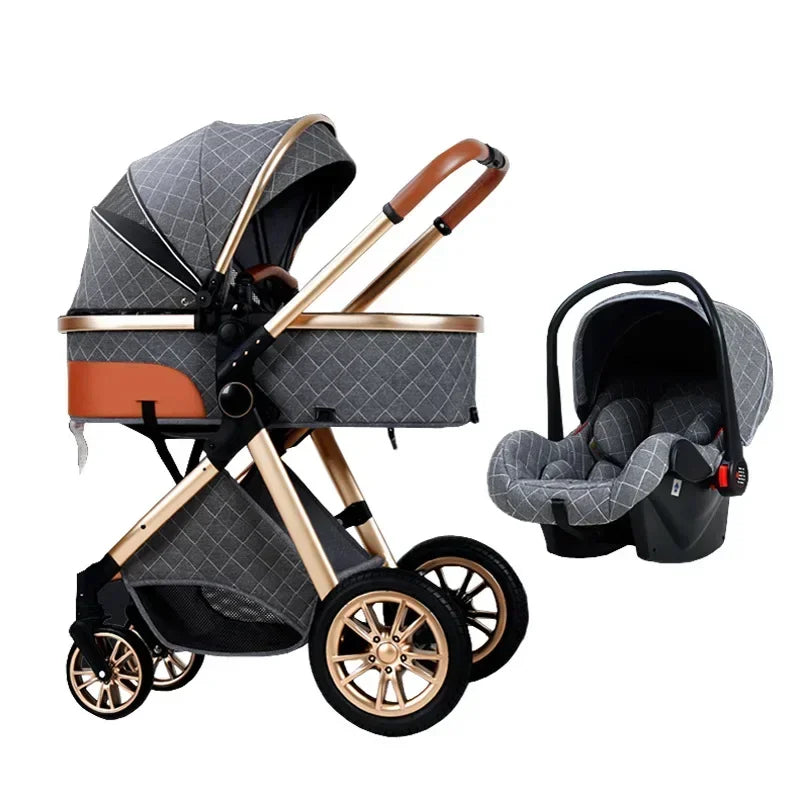 2025 New baby stroller High landscape 3 in 1 baby carriage Luxury Pushchair Baby Cradel Infant Carrier kinderwagen car 2in1