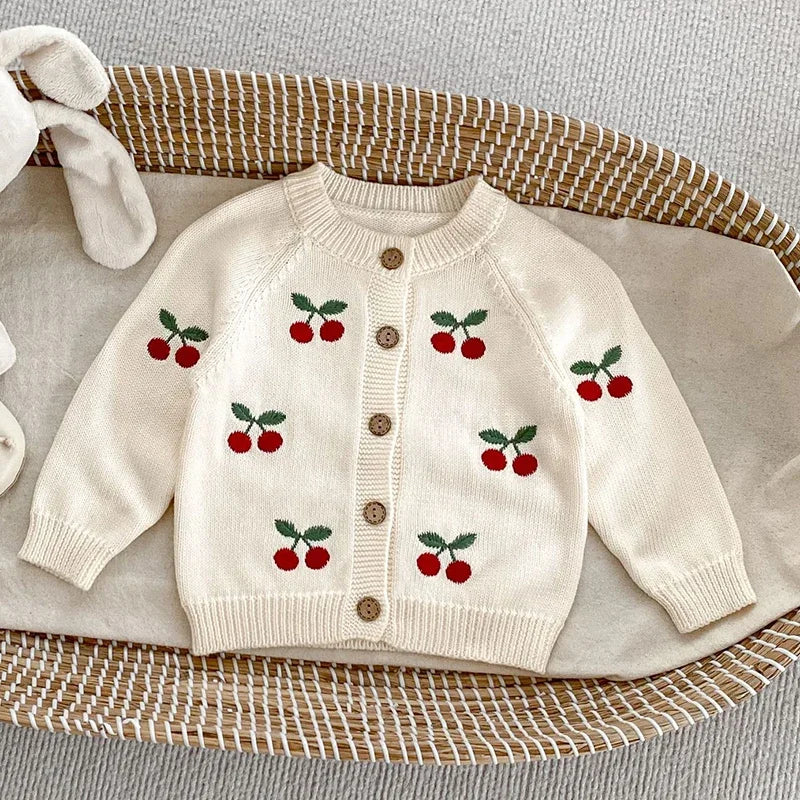 2024 New Autumn Infant Baby Girls Knitted Clothing Set Long Sleeved Knitted Cardigan+Jumpsuit Children Knitted Clothes Suit
