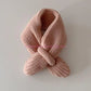 85AE Trendy Children Scarf Solid Color Autumn Winter Knitted Scarf Fashionable Scarf