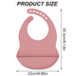 Color Kids 1PCS Silicone Baby Bib Adjustable Waterproof Feeding Bib BPA Free Soft Drool Bib Newborn Essentials Saliva Towel