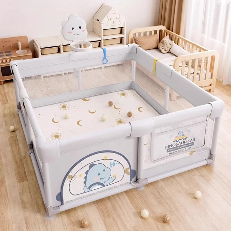 Parc de jeux sécurisé pour enfants avec barrière de sécurité et tapis