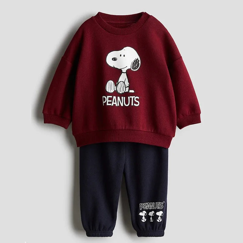 Boys And Girls Long Sleeve Tracksuits Cartoon Hoodies Sweatpants Kids New Printed Sweatshirt Suits Baby Autumn Clothing 2pcs