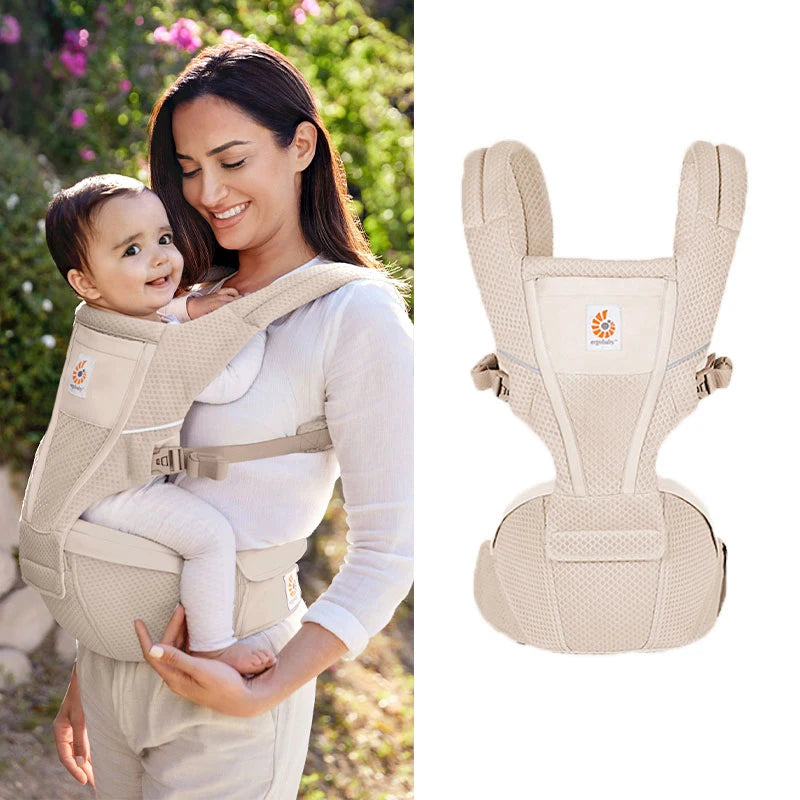 Ergobaby All Carry Positions Breathable mesh baby carrier, enhancing lumbar support and airflow (7-45 pounds)