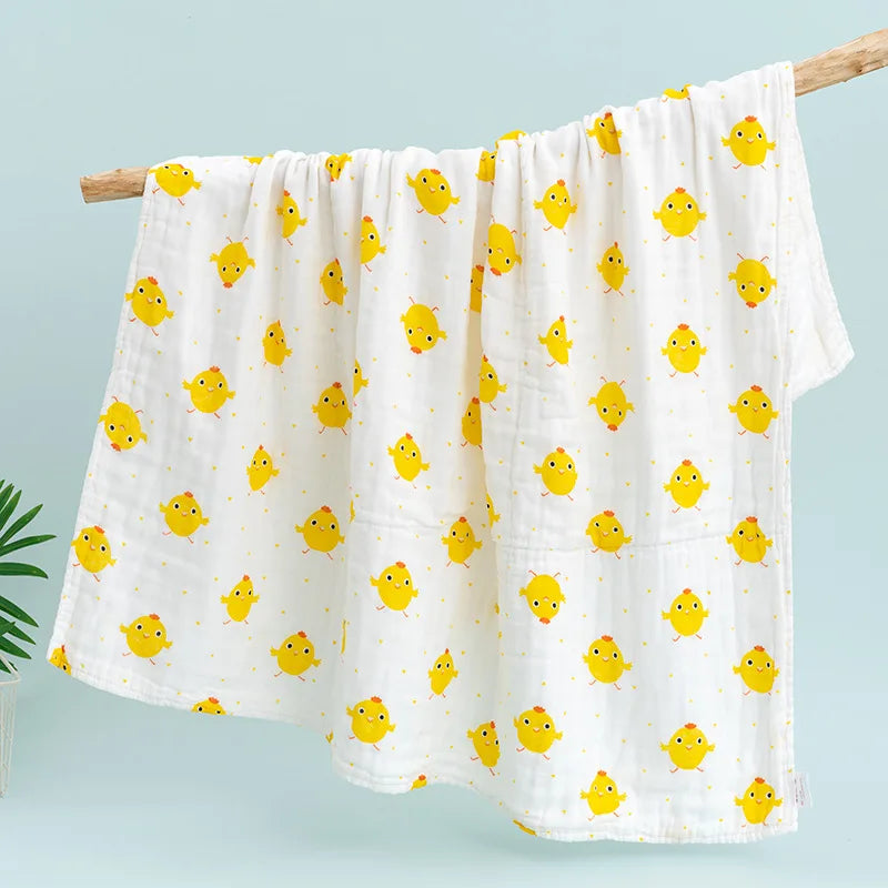 Size 110*110CM 1PC 6 Layers Muslin Cotton Fiber Muslin Baby Swaddles Soft Newborn Wrap Multifunction Infant Blankets Bath Towel