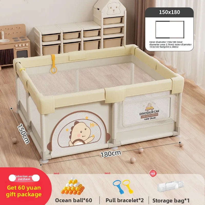 Parc de jeux sécurisé pour enfants avec barrière de sécurité et tapis