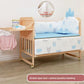 Solid Wood Baby Crib Convertible Toddler Bed Movable Newborn Bassinet Cradle Multi Functional Infant Bed For Babies Boys Girls