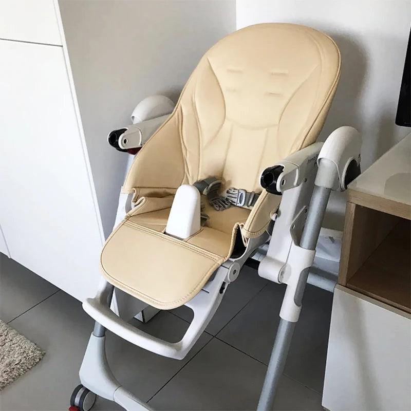 Baby Seat Cushion For Peg Perego Siesta Prima Pappa Zero3 High Chair Children Growth Chair PU Leather Cover Dinner Chair Cover