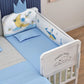 Luxury Solid Wood Baby Crib Multifunctional Convertible Bed with Bassinet Wheels Nest Bed  Wooden Convertible Baby Crib Movable