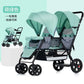 Twin Stroller Multifunctional Baby Stroller Lightweight Double Baby Stroller Foldable Two-way Double Stroller Four Wheel