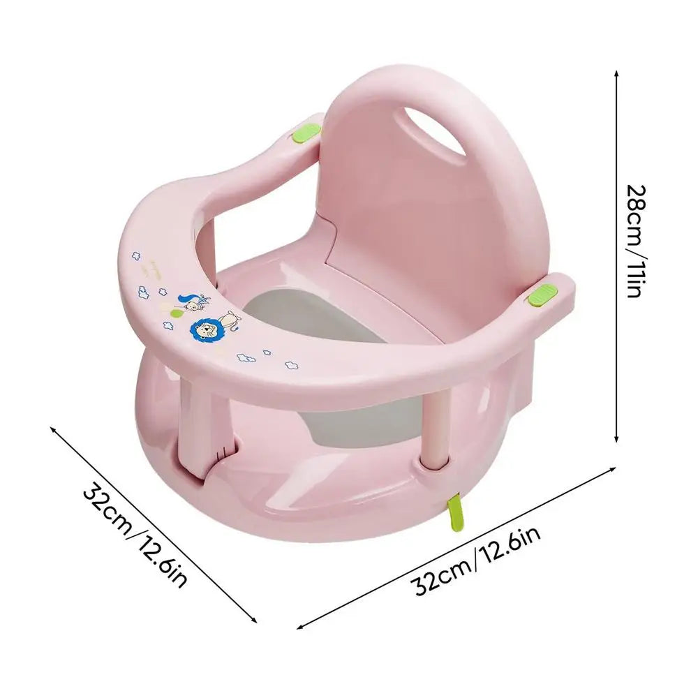 Foldable baby bathtub seat Soft Mat Non-slip baby bath seat bathtub stool with Suction Cups for babies aged 6-18 months