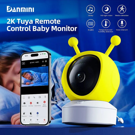 Tuya WIFI remote control Bluetooth connection 2K 3MP monitoring camera one-click call indoor security two-way call baby monitor