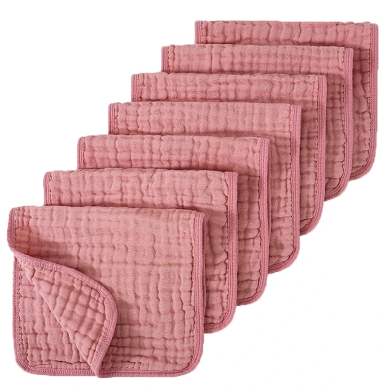 6pcs/lot Muslin 6 layers Cotton Soft Baby Towels Baby Face Towel Handkerchief Bathing Feeding Face Washcloth Wipe Burp Cloth