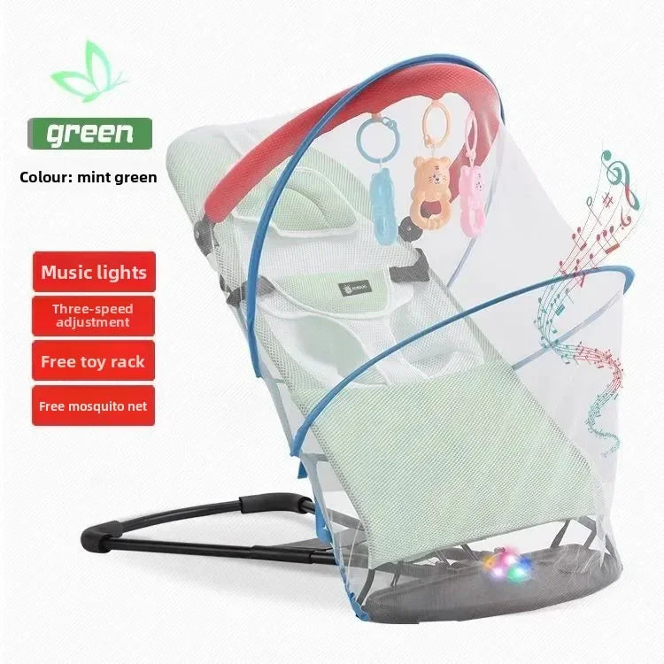 Baby Rocker Swing Chair Soothing Calming Tool Infant Feeding Change Recliner Foldable Adjustable Portable Comfortable Easy Care