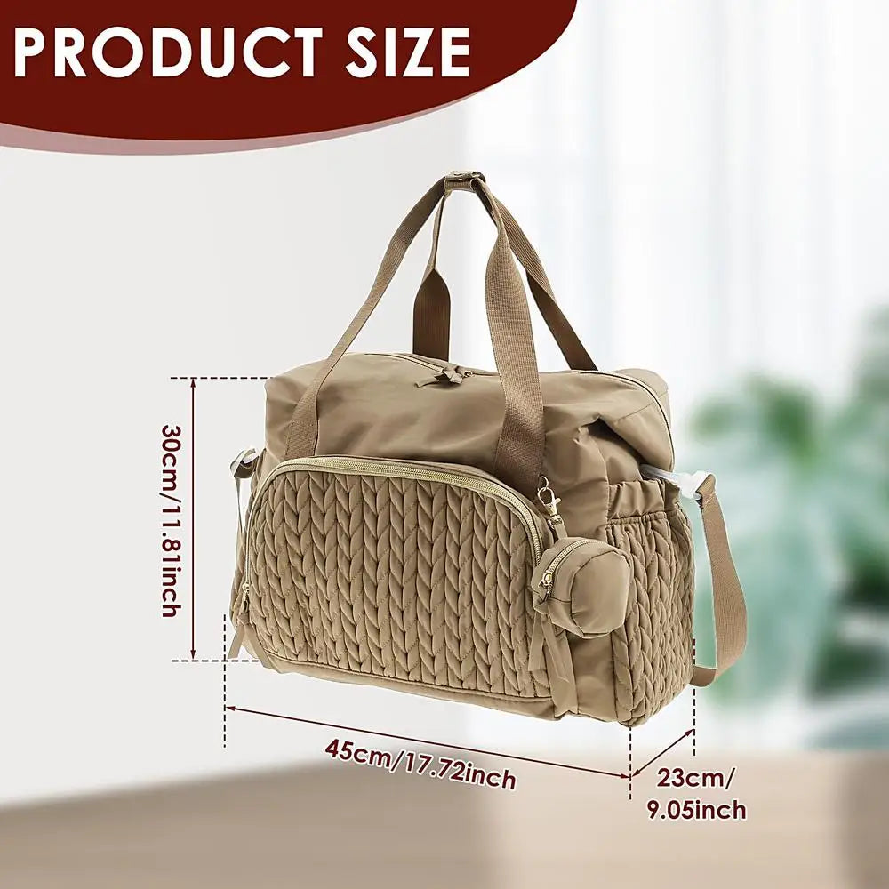 Large Mommy Tote Diaper Bag – With Pacifier Case & Travel Accessories