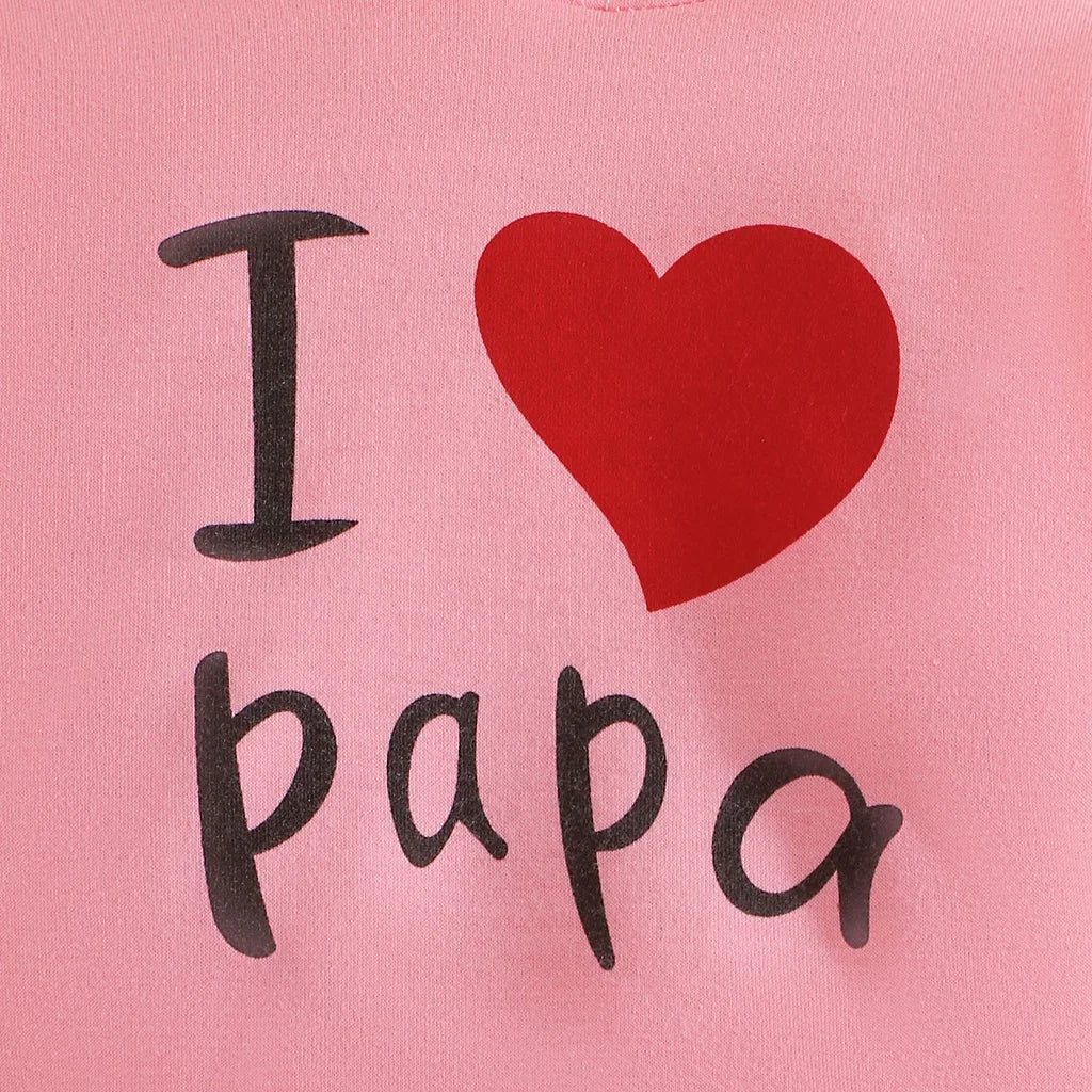 Baby Clothes Set 3–24M – "I LOVE PAPA" Hoodie & Pants for Boys & Girls
