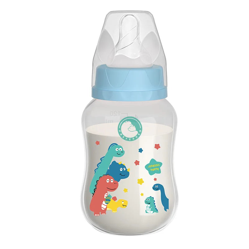 150/240ML Baby PP Bottle Wide Mouth Newborn Baby Bottle with Handle Baby Milk Bottle Newborn Pattern Baby Cup BPA Free