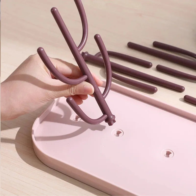 Baby Feeding Bottles Holder Cup Drying Rack for Baby Milk Bottles Drain Rack Infant Dust-proof Bottle Storage Bebes Accessories