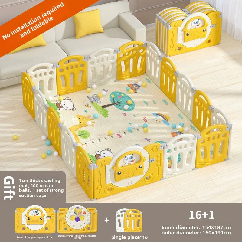 Parc pour bébé pliable avec tapis d'éveil – Sûr et prêt à l'emploi