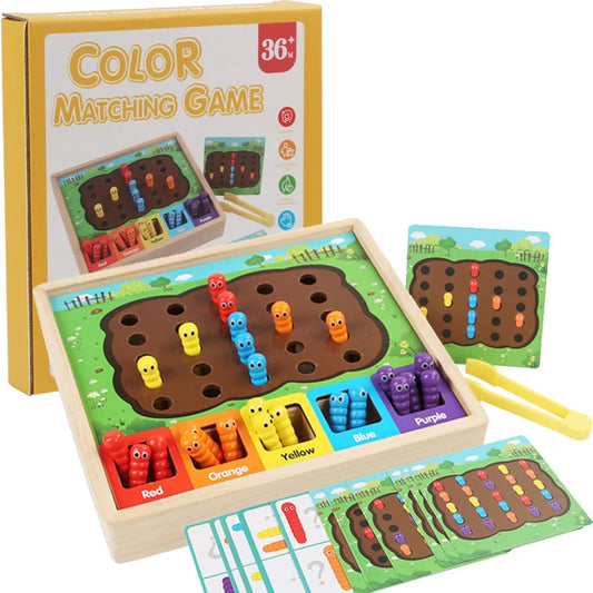 Worm Catch Game Toddler Montessori Colour Matching Sorting Sensory Education Toy Fine Motor Training Parish Novelty Toy for Baby