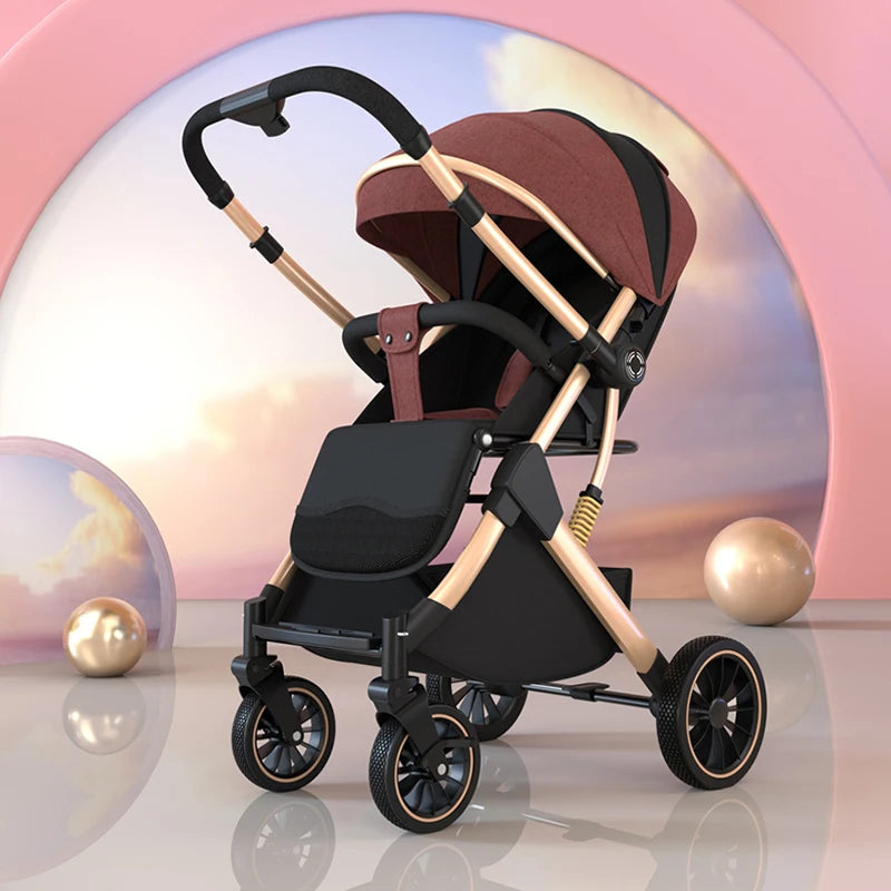 High Landscape Shock absorption Baby Stroller Portable Travel Folding Prams Sit and lie down in both directions Baby carriage