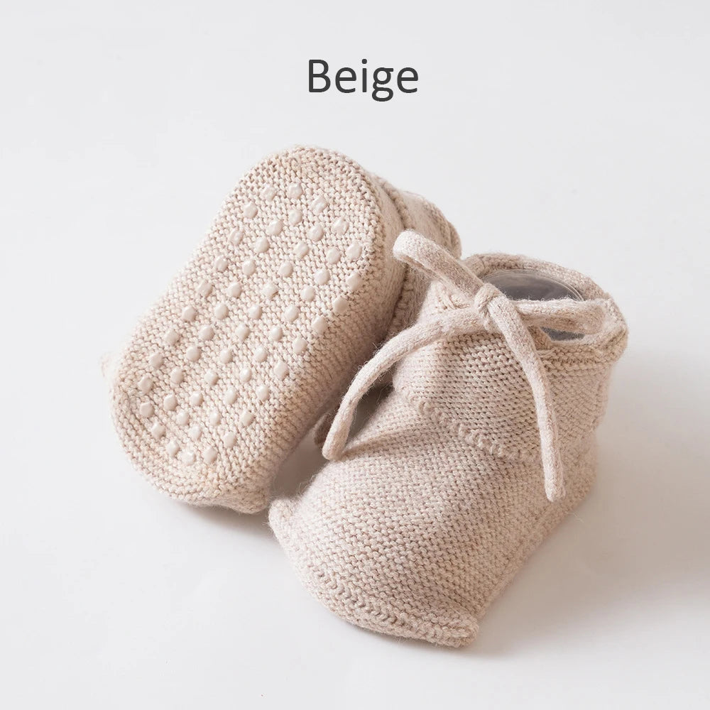 Baby Shoes Socks Warm Thick Infant Floor Socks Toddler Shoes Non-Slip Sole Casual Newborn Booties For Boys and Girls