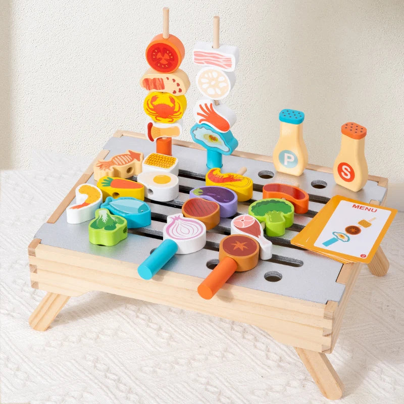 Wooden BBQ Grill Toy – Role-Play Fun!