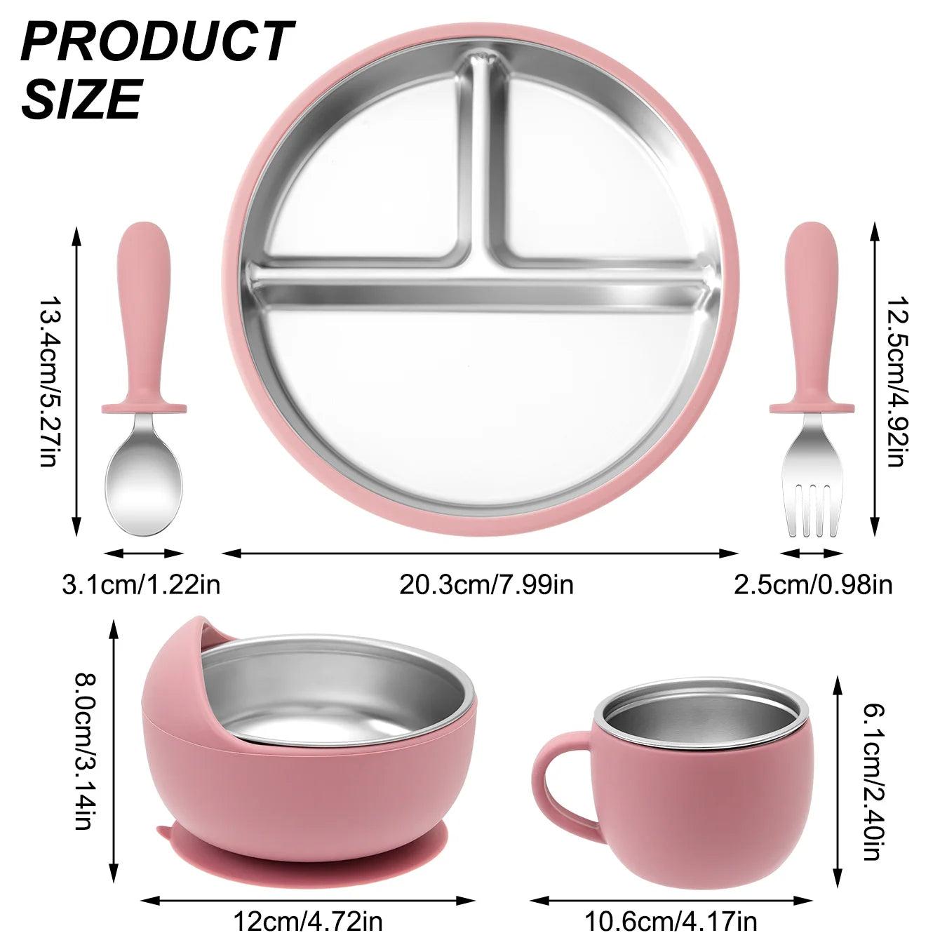 BPA Free Baby Dinner Set – Detachable Plate, Bowl, Cup & Cutlery