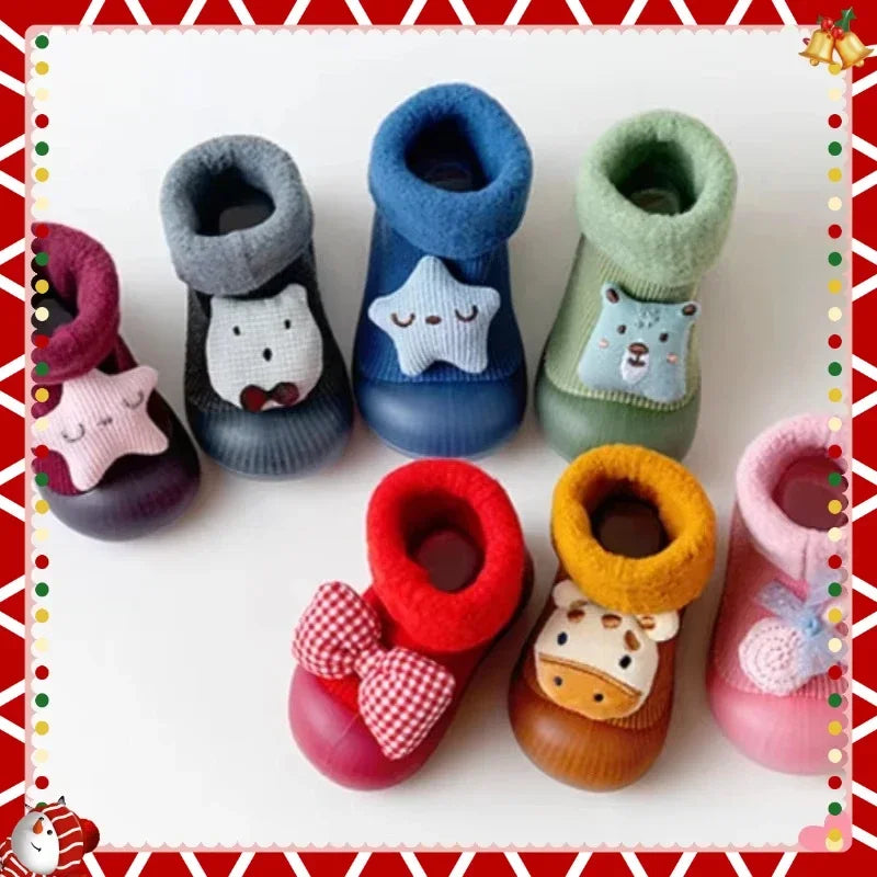Indoor Floor Shoes Thickened Baby Socks, Baby Toddler Shoes, Thickened Cartoon Cute Non-slip Wear-resistant