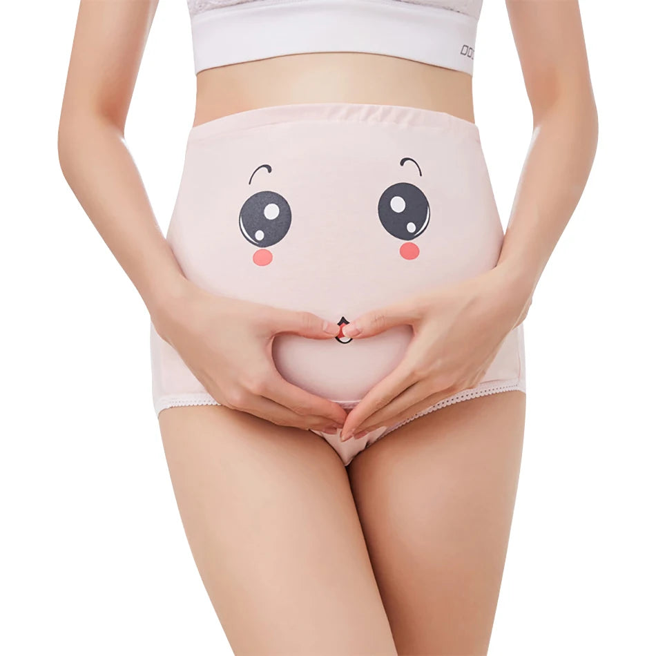 Summer Women's Large Size High Waist Maternity Pants Cute Pregnancy Clothes Abdominal Support Intimates Breathable Underwear