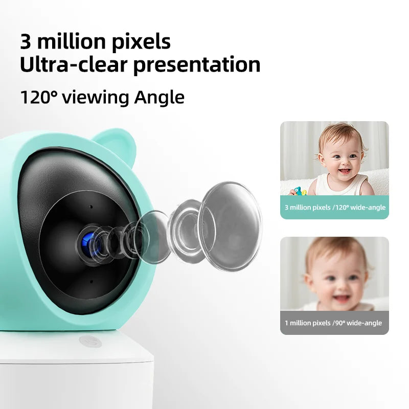 Tuya WIFI remote control Bluetooth connection 2K 3MP monitoring camera one-click call indoor security two-way call baby monitor