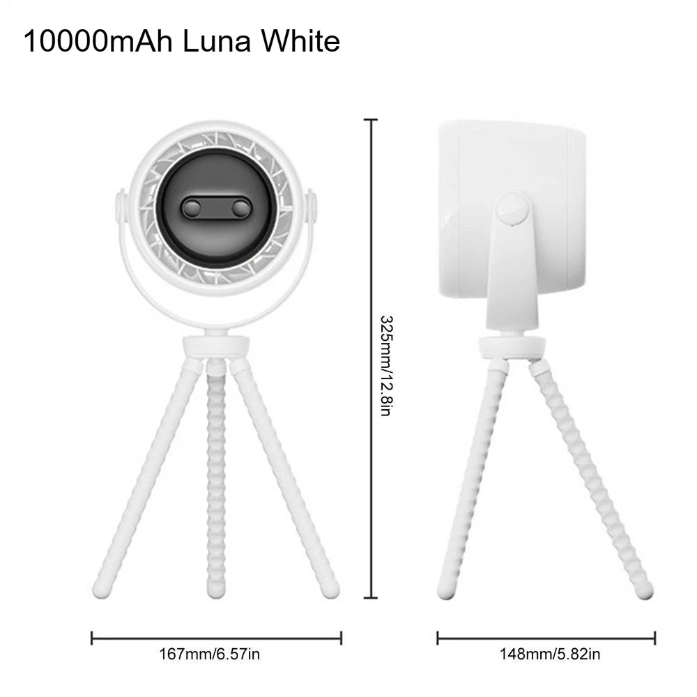 Flexible Octopus Stroller Fan 10000mAh USB Rechargeable Fan with LED Night Light 3-Speed Cooling Fan for Crib/Car Seat/Treadmill