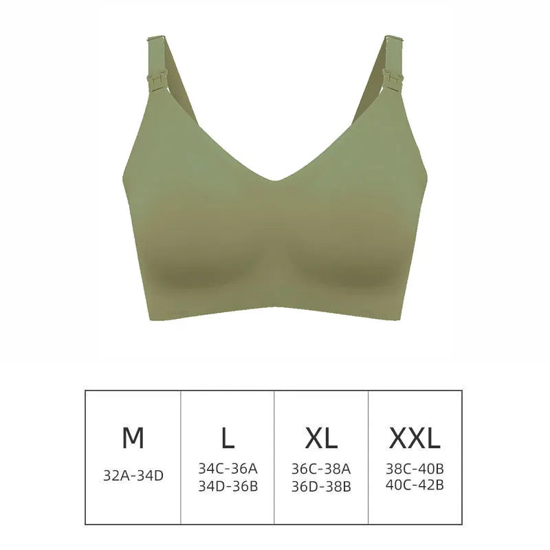 Ultra Thin Laser Cutting Ladies Feeding Bra Seamless Removable Padded Breastfeeding Bras Plus Size Push Up Maternity Support Bra