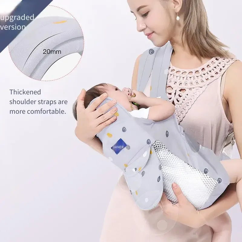 Traditional Baby Carrier Simple Sling Wrap Infant Front Back Carry Breathable Cotton Newborn to Toddler Hands Free Parent