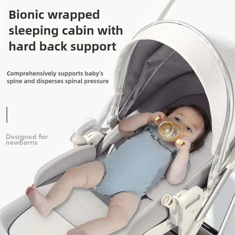 2025 New Style High View Baby Stroller Can Sit or Lie Down, Two-way Lightweight and Foldable Baby Newborn Stroller