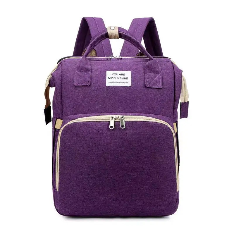 Folding Crib Diaper Backpack – Lightweight & Large Capacity Mommy Bag