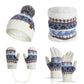 4pcs/Set Children's Knitted Hat Thick Warm Neck Scarf Gloves Mittens Outdoor Playing For Cold Weather Winter Necessearies