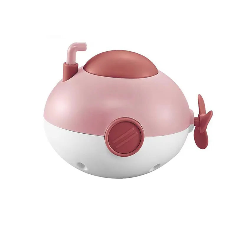 Baby takes a bath and plays in the water, Submarine, winding up animal chain, playing in the bathroom, children's toys