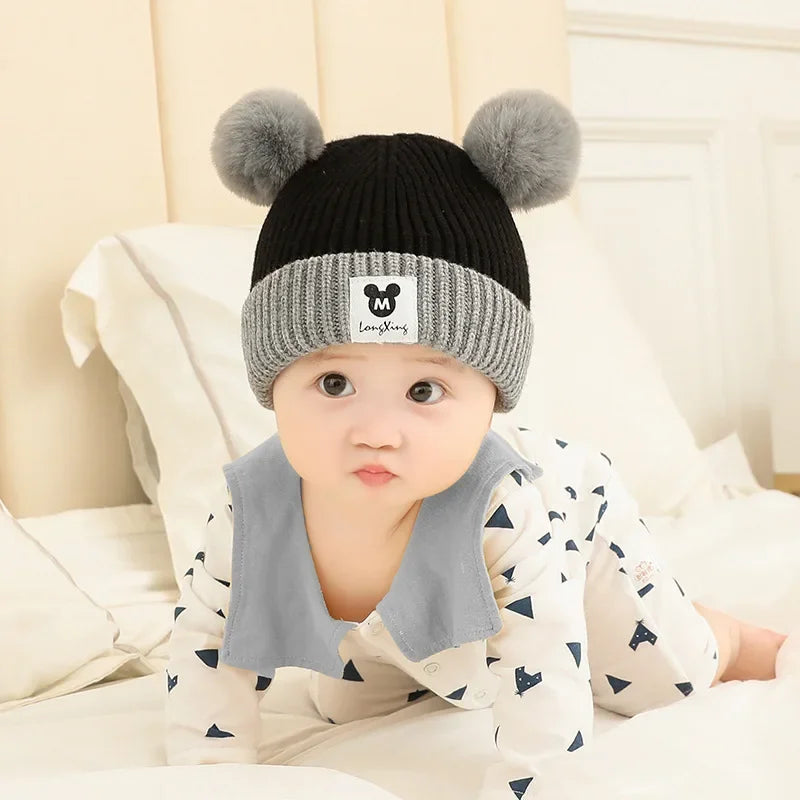 Baby Bear Knit Hat & Scarf Set – Warm Winter Beanie for Boys & Girls