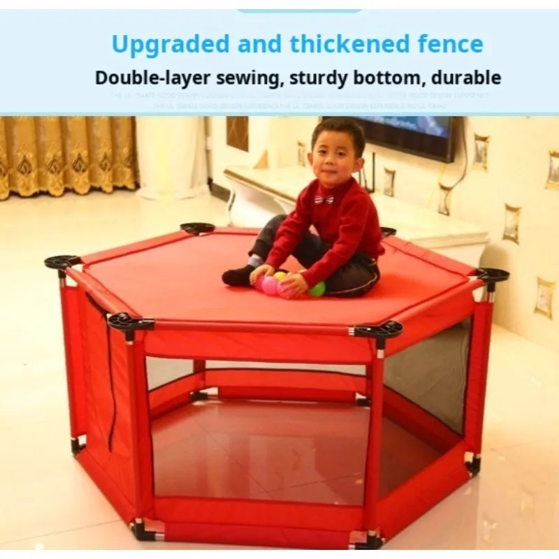 Baby Play Fence – Safe Multifunctional Playpen with Steel Support