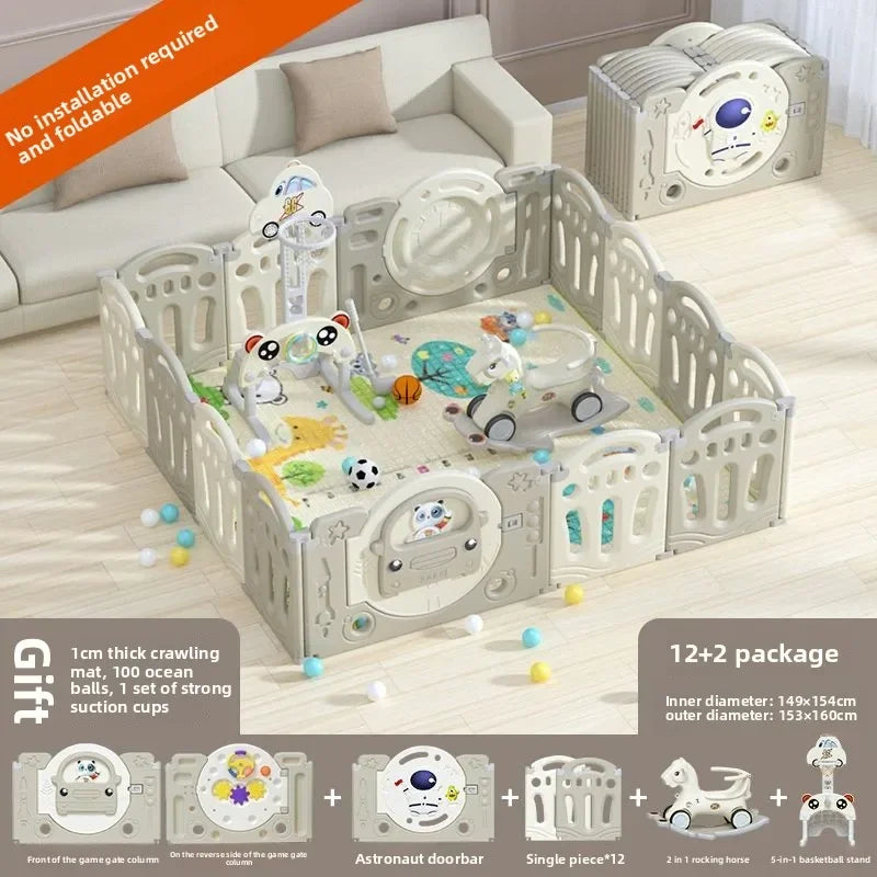 Parc pour bébé pliable avec tapis d'éveil – Sûr et prêt à l'emploi