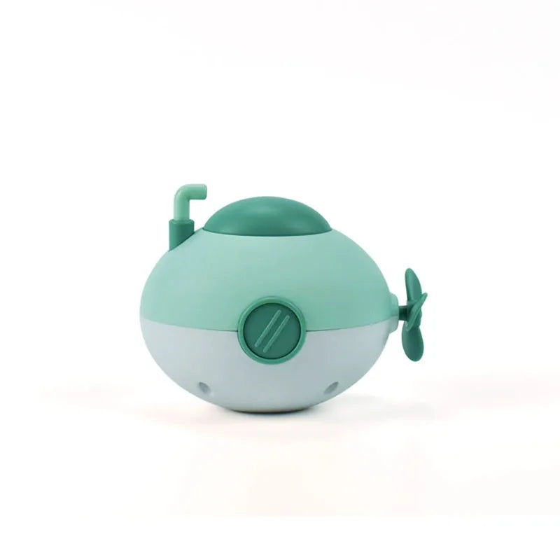 Baby takes a bath and plays in the water, Submarine, winding up animal chain, playing in the bathroom, children's toys