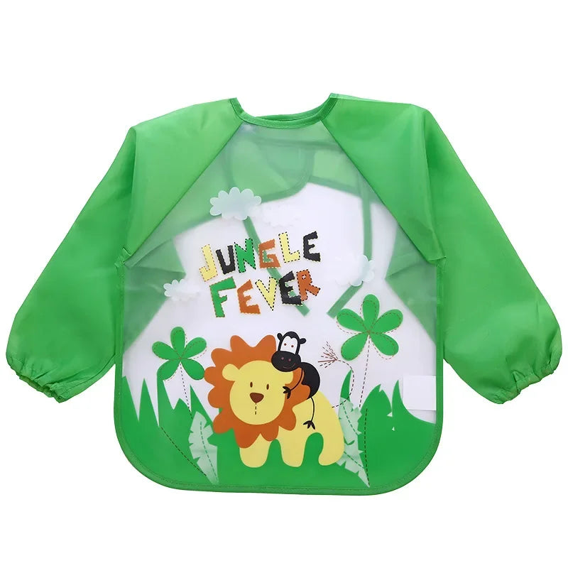 Waterproof EVA Full Sleeve Baby Bibs Children Apron Long Sleeve Feeding Smock Kids Eating Breastplate Infant Scarf Clothing
