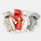 Autumn Winter Kids Boys Rompers Cotton Padded Bear Printed Thicken Newborn Boys Bodysuits Warm Argyle Hooded Infant Boy Jumpsuit